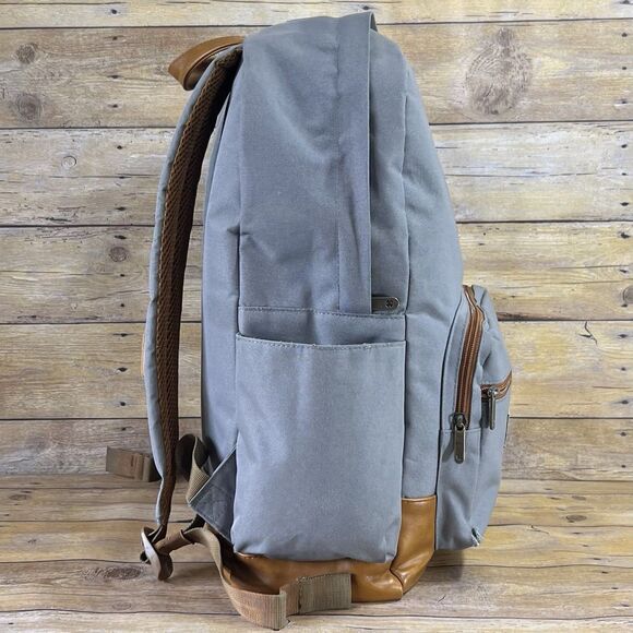 Lucky Brand Backpack Premium Laptop Canvas Unisex Backpack Color Grey - Picture 5 of 16